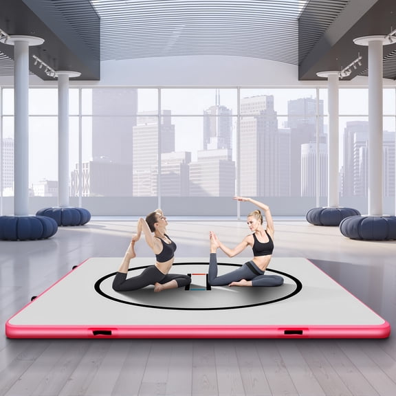 JHKNNK 10ft x 10ft Inflatable Gymnastics Tumbling Mat, Anti-Slip PVC Brushed Fabric Air Yoga Mat for Yoga, Boxing, Gymnastics Indoor Outdoor Training