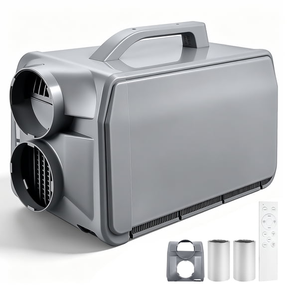 JHKNNK 5500 Portable Air Conditioner for Camping, Advanced Dual-Hose System for Tents & RVs, 110V , 4-in-1 Cooling, Heating, Dehumidifier & Fan