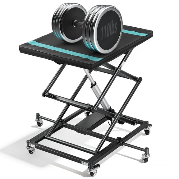 JHKNNK Portable Scissor Lift 110 lbs Electric Double Scissor Lift Table 35.5"