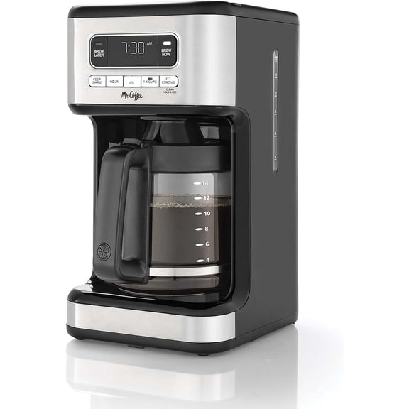 JHLMM 14 Cup Programmable Coffee Maker Stainless Steel Large Capacity Brew