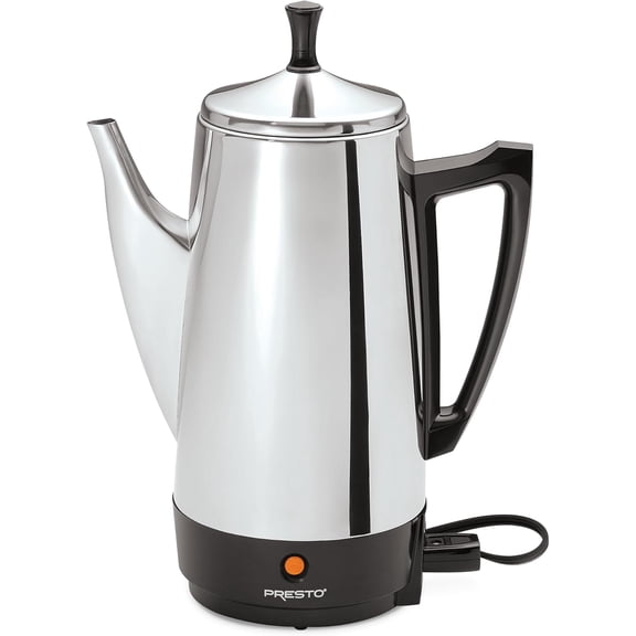 JHLMM Stainless Steel Electric Coffee Percolator Capacity 12 Cups Easy-Pour