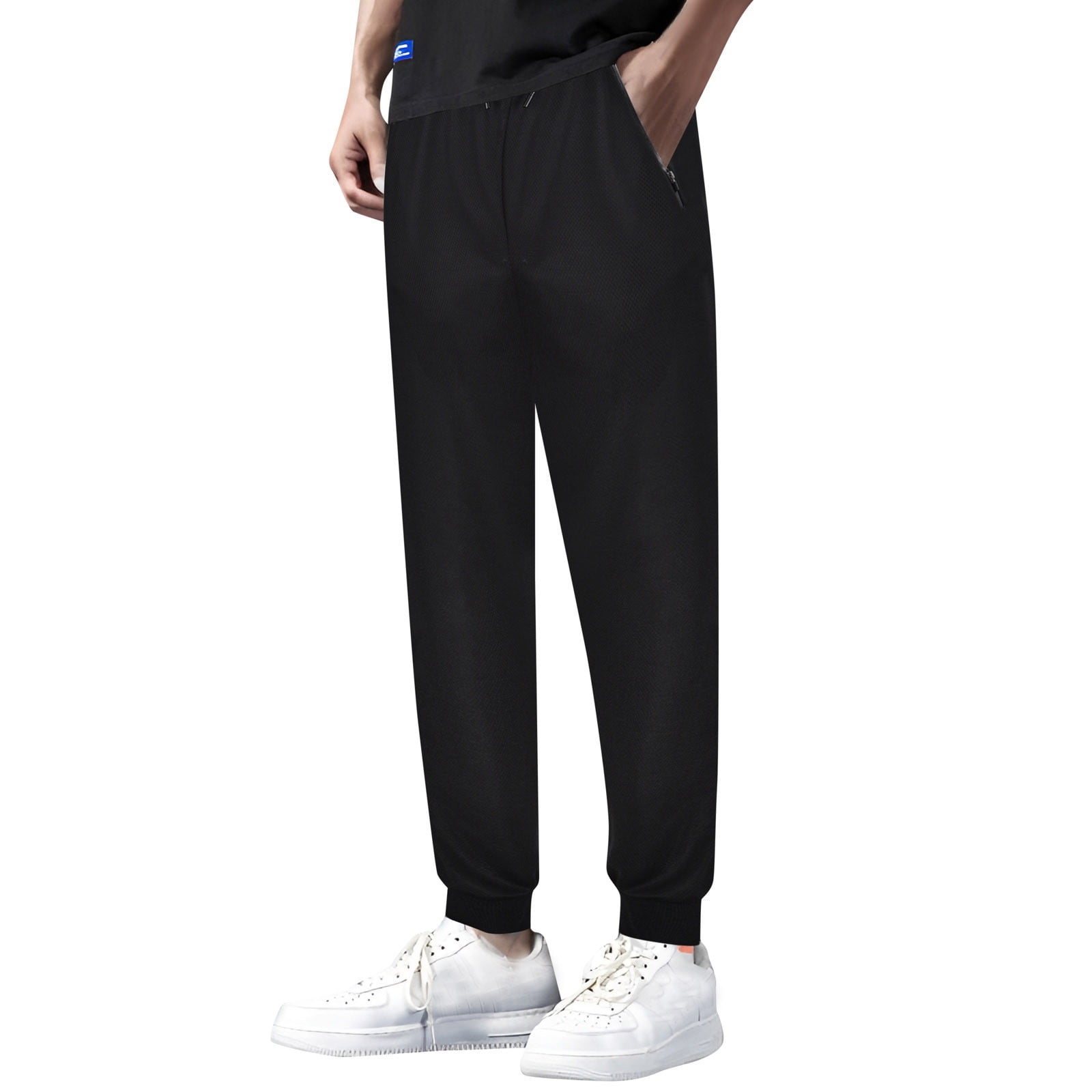 JHLZHS Baggy Gym Sweatpants For Men Pants With Zipper Pockets Mesh ...