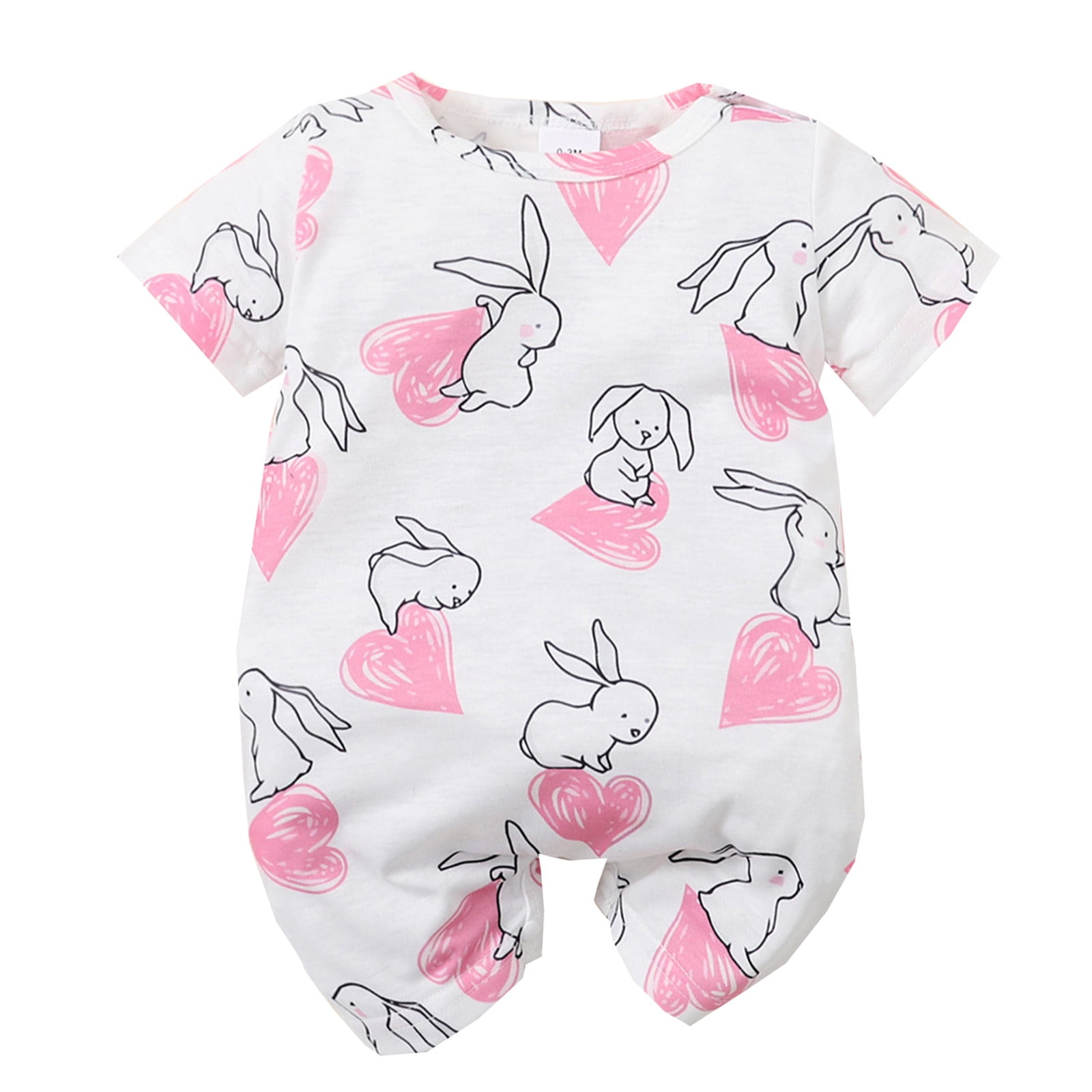 JHLZHS Caracilia Romper Babys Girls Short Sleeve Easter Cartoon Rabbit