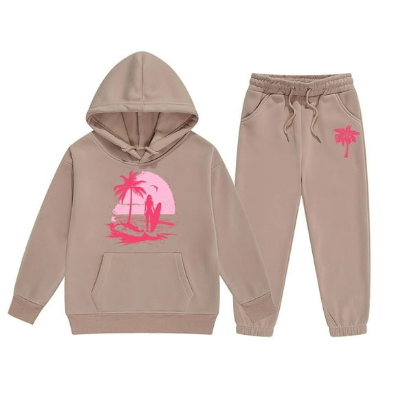 JHLZHS Dance Outfits for Girls 10-12 Crop Top Child Toddler Boys Girls Long Sleeve Solid Warm Hoodie Pullover Tops Pants Kids Outfits Sweat Suit 3T Girl Clothes Sets Fall Girls Sweatsuit Size 6/7