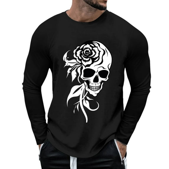 JHLZHS Funny T Shirts for Men for Bro Mens Solid Color Casual Plus Size Partial Print Long Sleeve T Shirt Slim Fit T Shirts for Men July 4Th Mens T Shirts Cotton July 4Th