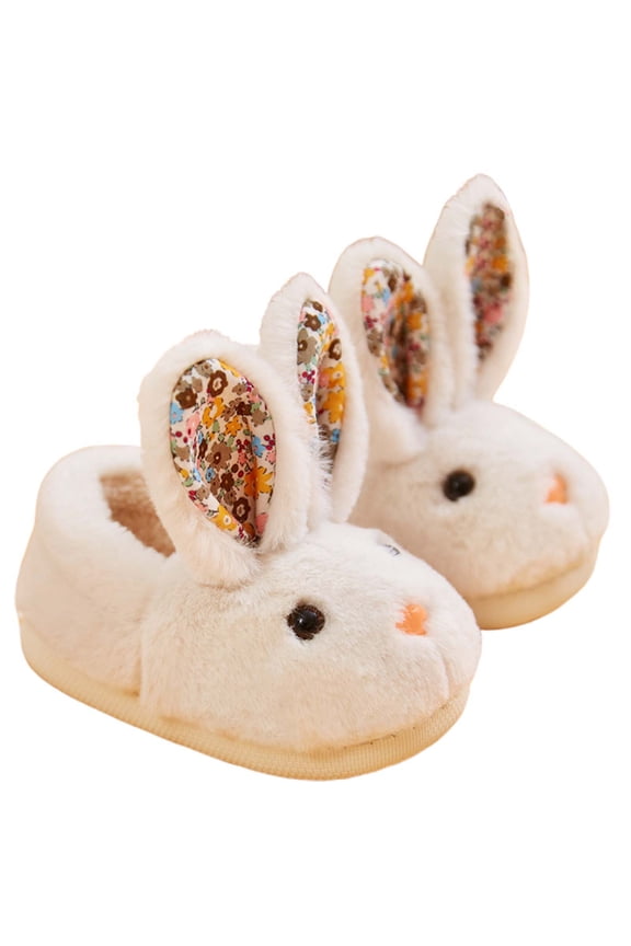 Girls Black Boots 3 Fashion Cute Autumn and Winter Girls Slippers Flat Bottom Soft Warm and Comfortable Solid Color Cartoon Rabbit Shape Girls Brown Boots 2 Wide Baby Girl Boots 5C
