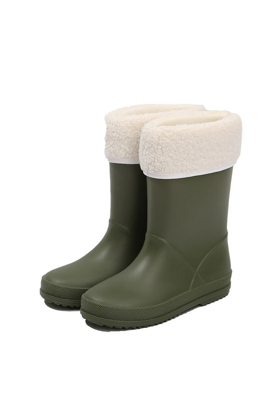 Girls' Boots Size 10 Children's Rain Shoes Non Soft Soles Lightweight Children Boys and Girls Baby Rain Boots Baby Water Shoes with Cottonblend Cover Style Snow Boots for Toddler Girls Size 10