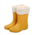 thumbnail image 1 of JHLZHS Girls Brown Boots Size 13 Children's Rain Shoes Non Soft Soles Lightweight Children Boys and Girls Baby Rain Boots Baby Water Shoes with Cottonblend Cover Style Little Girl Boots, 1 of 6