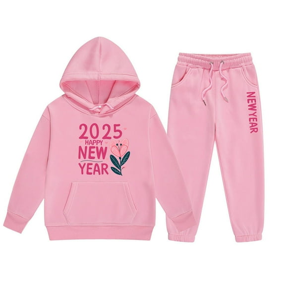 JHLZHS Girls Outfits Size 7 Fall Children's Middle and Large Children's Long Sleeved Letter Print Hooded Top Sweater Pants Set Outfits for Girls 12-14 Summer 2Nd Birthday Outfit Girl
