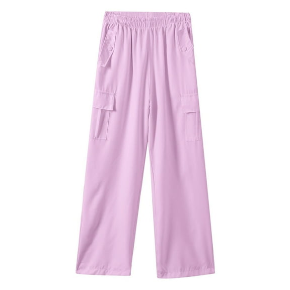 JHLZHS Kids Snow Pants Size 7 8 Cargo Pants for Girls Casual High Waisted Drawstring Loose Fit Pockets Kid Cargo Sweatpants School Pants for Girls 7-8 Girls Pants Size 10-12 Cargo