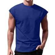 JHLZHS Mens T Shirts Tall Length Mens Workout Tank Top Sleeveless Shirt Muscle Gym Bodybuilding Fitness Training T Shirts Oversized T Shirts for Men T Shirts for Man Gifts for Father