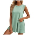 thumbnail image 1 of JHLZHS Short Sets for Women 2 Piece Dressy 2024 Summer Border Women's Clothing Popular Loose Casual Round Neck Vest Shorts Knitted Suit for Women Shorts Sets Women 2 Piece Outfits Sexy, 1 of 5