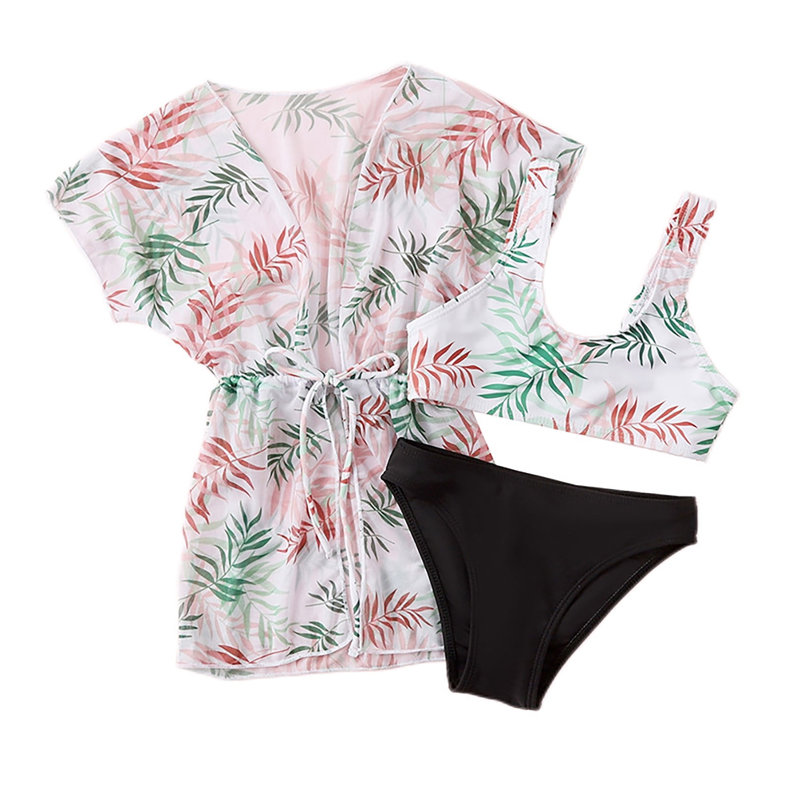 JHLZHS Swimsuit Teen Girls Toddler Baby Girl's 3 Piece Swimsuits Green