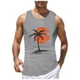 JHLZHS Tank Tops for Men 2024 Built in Bra Mens Summer Vacation Beach