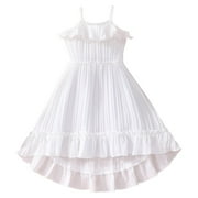 JHLZHS Toddler Toddler Girls Summer Sleeveless Solid Slip Dress Dance Party Dresses Clothes 140 White