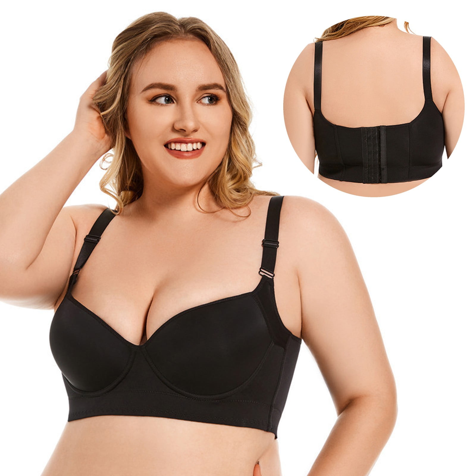 JHLZHS Women Push up Bra Plus Size No Underwire Soft Padding Lift up T
