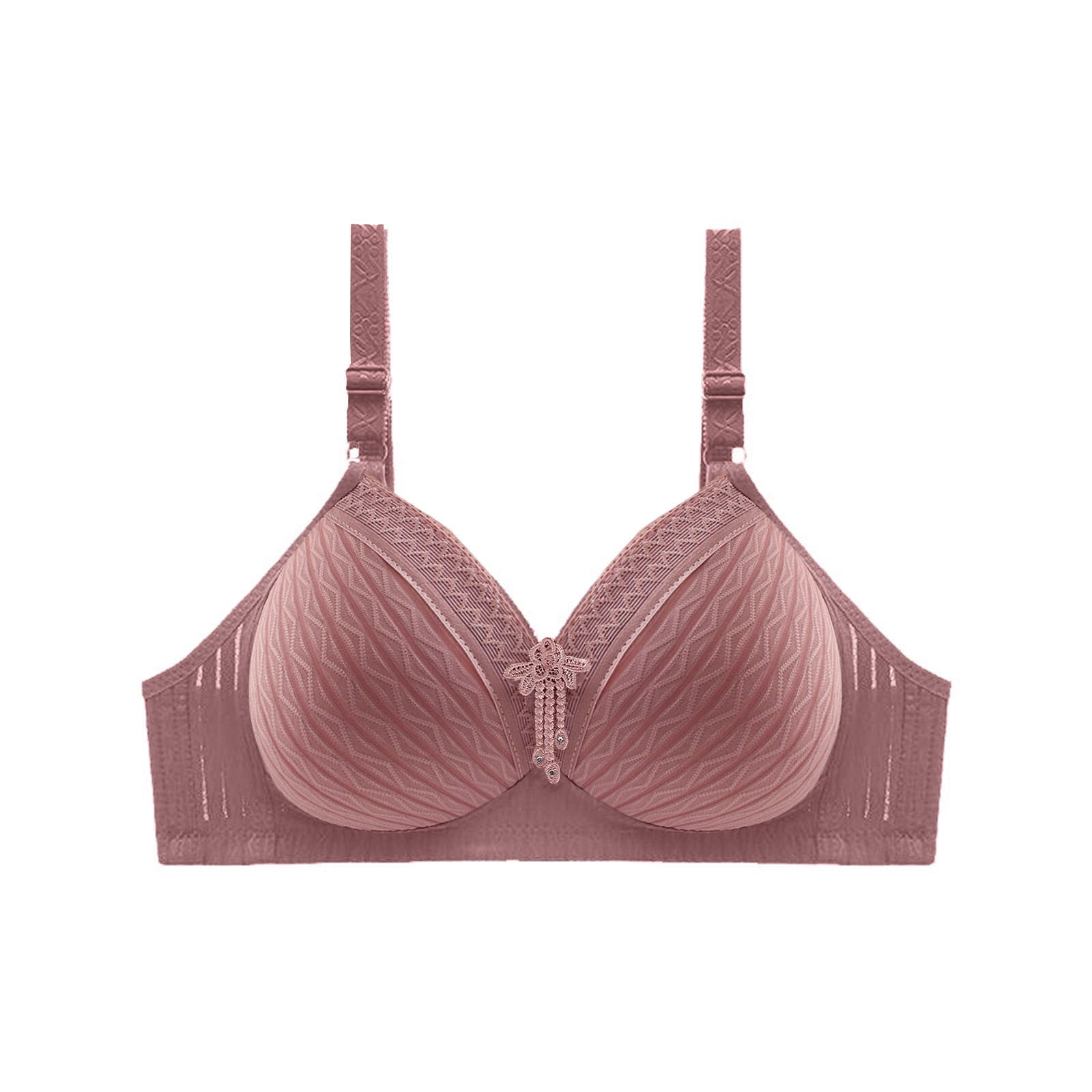 JHLZHS Women's Plus Size Adjustable Thin Cup Bralette Wire Striped