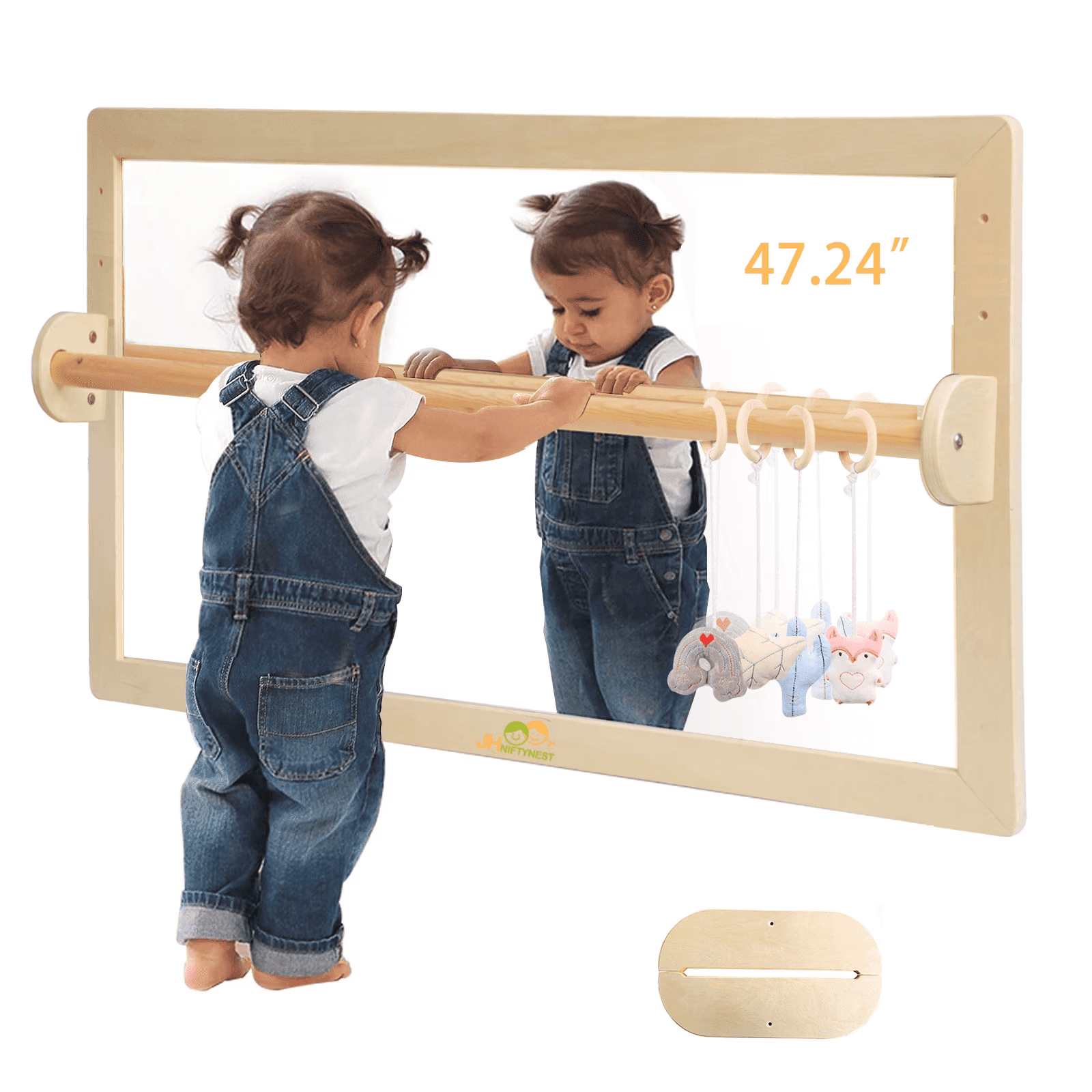 JHNIFTYNEST Montessori Infant Coordination Mirror - Safety Pull Up