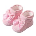 thumbnail image 1 of JHOKCI Infant Baby Bowknot Boots Fleece Lined Cozy First Steps Stay-On, 1 of 8
