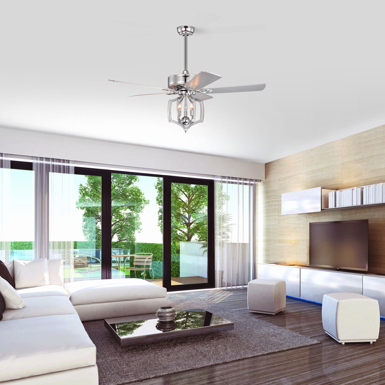 JHOOTUUO Ceiling Fans with Lights(no include bulb) and Remote 52 Inch Bedroom Ceiling Fan with