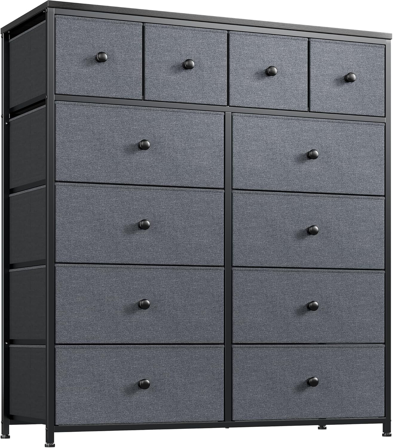 JHOUTR Dresser, Dark Grey Dresser for Bedroom with 12 Drawers, Tall ...
