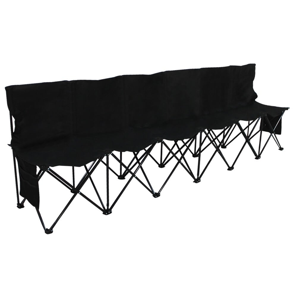 JHOUTR Portable Folding Camp Bench 6 Seat 600D Oxford Fabric Camping-chairs Patio furniture Outdoor furniture Camping accessories Patio chairs Camping gear Camping chair Folding chair