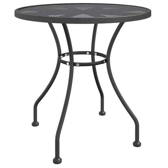 JHOUTR Round Patio Table, Expanded Metal Mesh Outdoor Dining Table, Iron Frame Garden Table Anthracite for Backyard Balcony Outdoor Furniture 31.5" x 28.3"