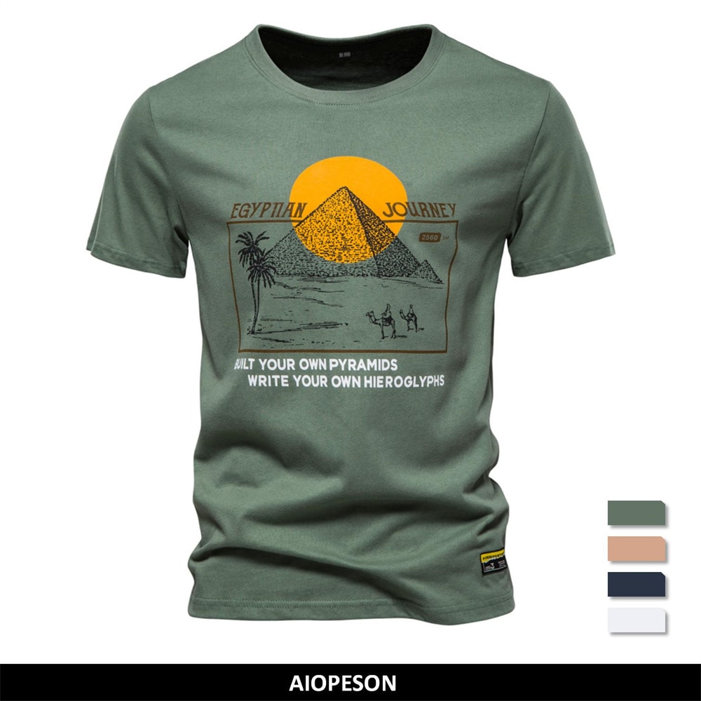 JHPKJAIOPESON Cotton T Shirt for Men Brand Quality Print Men's Tshirts