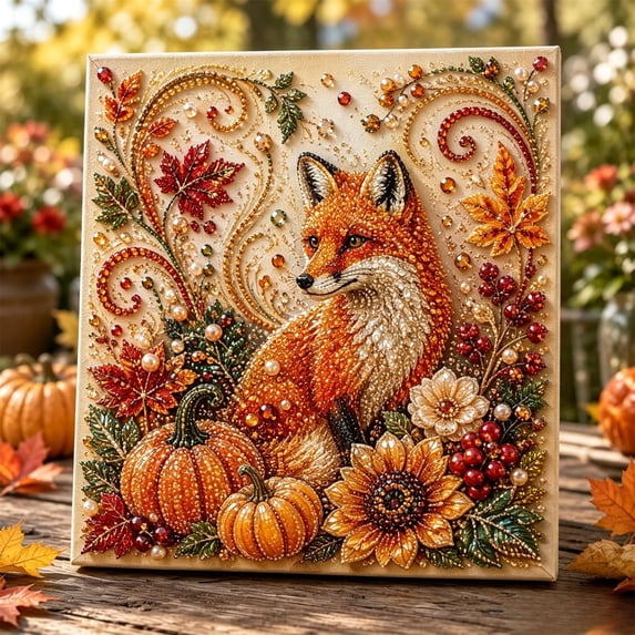 JHRGJIO Autumn Pearl Painting Kit, DIY Fall Pearl Art Kit for Adults Beginners - Thanksgiving Pumpkin Dots Beads Art Craft Kits for Home Wall Decor Party Gift
