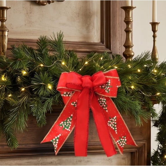 JHRGJIO Christmas Bow Decoration, Festive Accent for Tree Wreath Door Wall Display, Festive Party Arrangement Piece for Indoor Decor Setup Display Festive