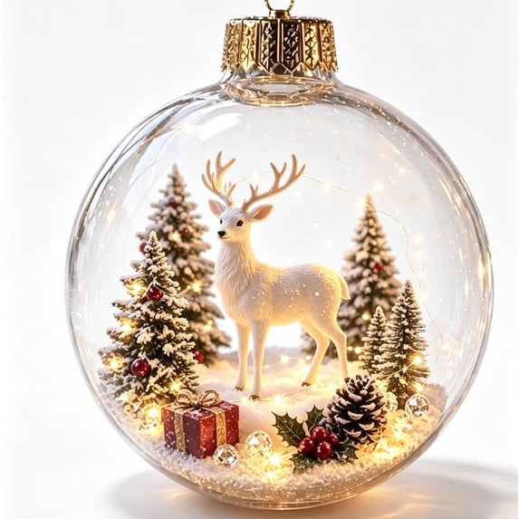 JHRGJIO Glowing Christmas Story Ornament, Light-Up Mini Holiday Scene Accent, Warm LED Light for Home Display Christmas Decorations Winter Decor Tabletop Decoration
