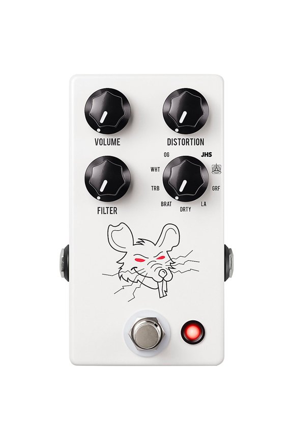 PackRat Distortion/Fuzz Effects Pedal White