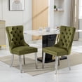 thumbnail image 1 of JHSLAJ Nikki Collection Modern, High-end Tufted Solid Wood Contemporary Velvet Upholstered Dining Chair with Golden Stainless Steel Plating Legs,Nailhead Trim,Set of 2, 1 of 8