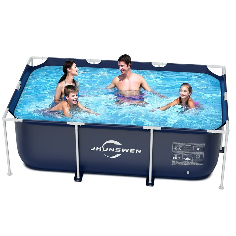 JHUNSWEN 8.3ft Rectangular Backyard Frame Pool, Small