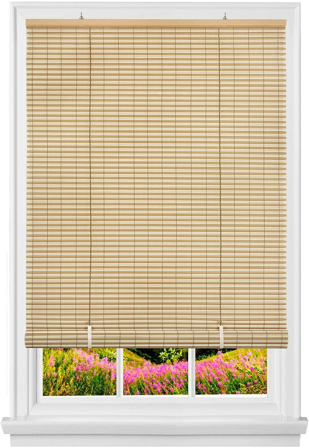JHUS Oval Cordless Rollup Light Filtering Window Blinds Roller Shades Window Blinds Blinds for Windows Window Shades Window Shades for Home Window Shades