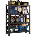 thumbnail image 1 of 4-Tier Storage Shelves,79" H Heavy-Duty Garage Shelving Unit,Adjustable Industrial Metal Shelf System,4,000lbs Capacity,Tool Organizer for Garage,Workshop,48" W*24" D*79" H,Black, 1 of 9