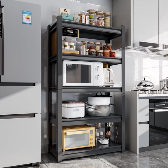 JHYKFG 36" W 5-Tier Garage Storage Shelves, Heavy Duty Garage Shelving with Adjustable Shelves, Metal Shelving Unit for Garage, Warehouse, Pantry, Black, 35.4" W x 15.7" D x 72" H