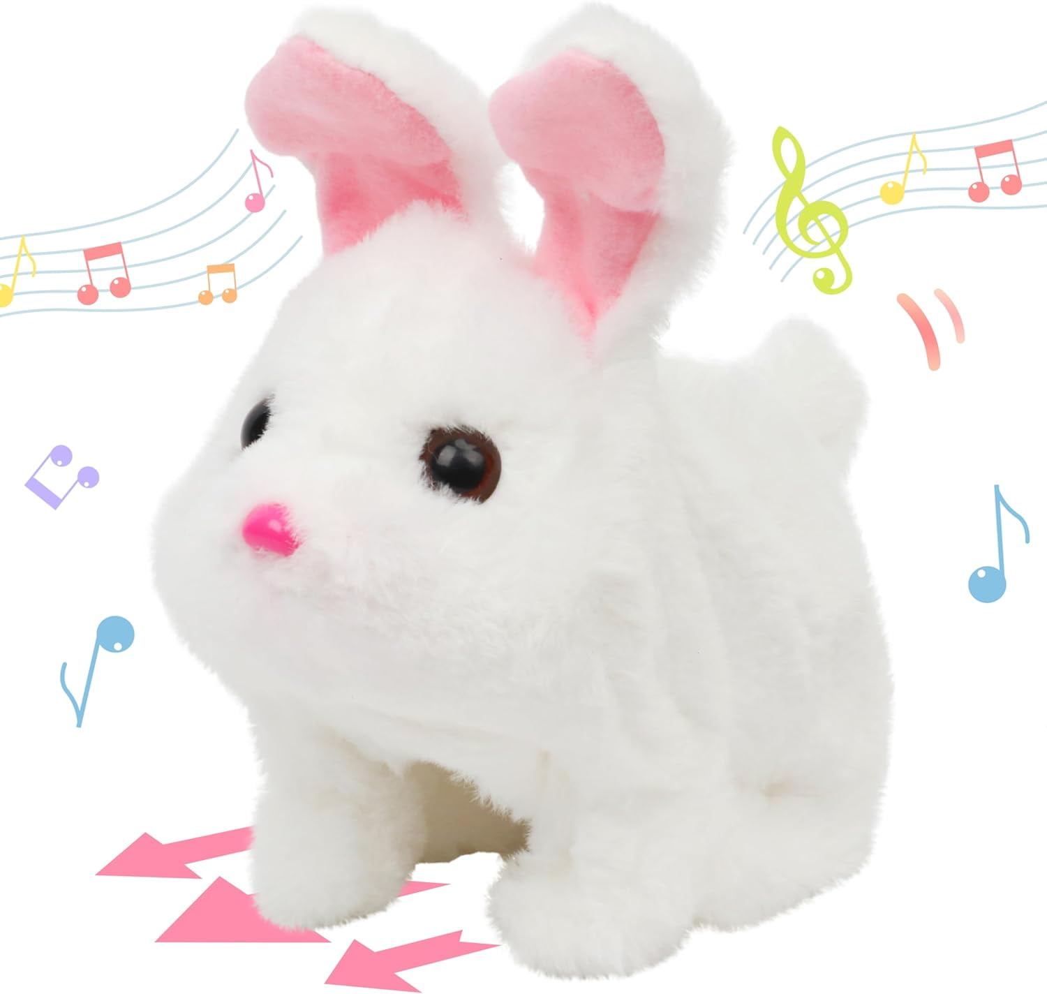 JHdrYfe Hopping Chubby Rabbit Interactive Electronic Pet Plush Bunny ...