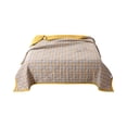thumbnail image 1 of JHyouerji 1 Pack Washed Cotton Summer Cool Air Conditioning Quilt 59x79 Inch,Yellow Stitched Thin Blanket for Dorm Bedroom Sofa Nap Machine Washable Holiday, 1 of 6
