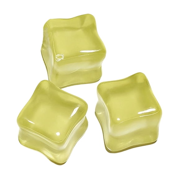 JHyouerji 10 Count Luminous Fake Ice Cubes,Yellow Plastic Decor Crystals 1x1x1 Inch for Aquarium Bar Window Wedding Table Photo Prop Landscaping