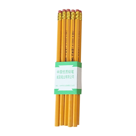 JHyouerji 10 Pack Wooden Pencils with Attached Eraser 7.5 Inch,Break Resistant Smooth Writing Pencils for Classroom Homework Sketching Stationery Holiday
