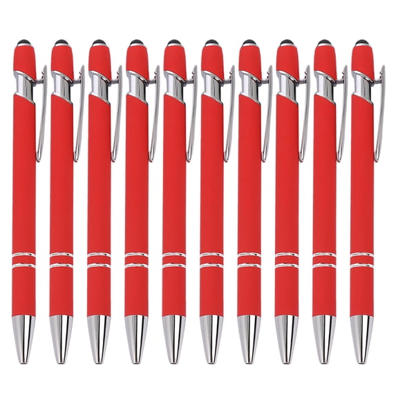 JHyouerji 10 Pcs Dual Function Metal Stylus Pens,Retractable Click Pens with 0.5mm Tip, Quick Dry Ink Writing Pens for Office Business Use