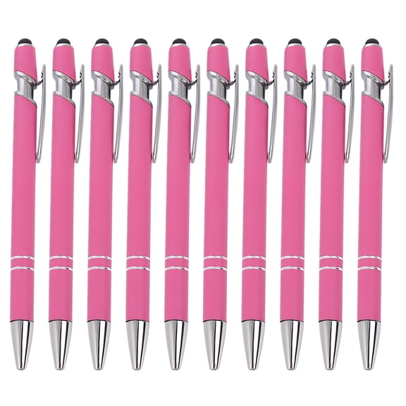 JHyouerji 10 Pcs Dual Function Metal Stylus Pens,Retractable Click Pens with 0.5mm Tip, Quick Dry Ink Writing Pens for Office Business Use