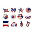 thumbnail image 1 of JHyouerji 12 Pcs 4th of July Ornaments Patriotic Wooden Tree Hanging Ornaments for Memorial Day Red White Blue Independence Day 250th Anniversary Decor, 1 of 6