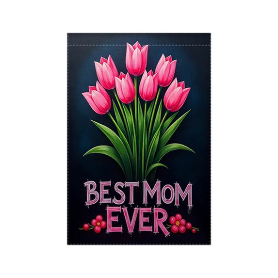 JHyouerji 12x18 Inch Mothers Day Garden Flag Double Sided Home Floral Flower Wedding Anniversary Yard Flag Summer Holiday Outdoor Decoration