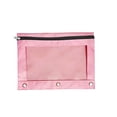 thumbnail image 1 of JHyouerji 2 Pack B5 3 Hole Oxford Cloth Zipper Pencil Pouch 10x7 Inch,Clear Window Detachable 3 Ring Binder Stationery Storage Bag for Office Document Organizer, 1 of 9