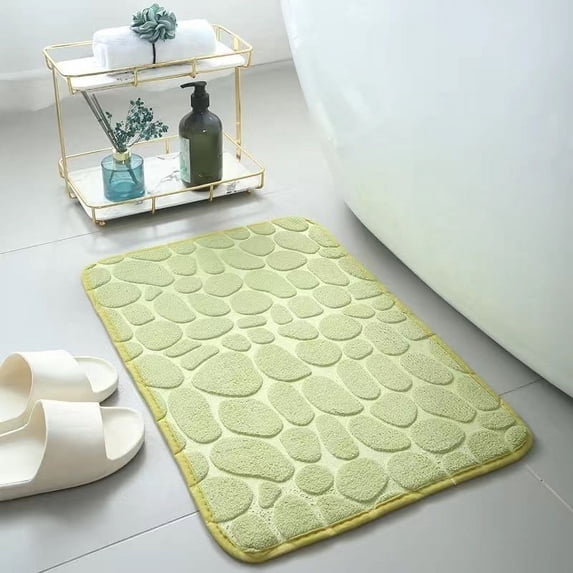 JHyouerji 2 Pcs Bathroom Rug Set,Soft Microfiber Foam Bath Mat Toilet Mat,Thick Absorbent Non Slip Backing,Machine Washable Shower Floor Rugs