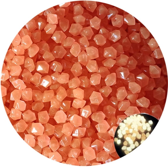 JHyouerji 200Pcs Glow In Dark Resin Stones Orange Eco Friendly Luminous Pebbles Light Up for Garden Walkway Swimming Pool Flower Pot Indoor Outdoor Decor