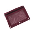 thumbnail image 1 of JHyouerji 3 Ring Clear PVC Zipper Pencil Pouch 10x7 Inch Wine Large Capacity Smooth Zip Pencil Pouch for Notebook Desk Indoor Stationery, 1 of 8