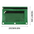thumbnail image 1 of JHyouerji 3 Ring Oxford Cloth Double Zipper Pencil Pouch 10x7 Inch,Two Separate Compartments Green Window Detachable Binder Stationery Cosmetic Bag, 1 of 4